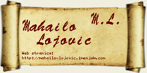 Mahailo Lojović vizit kartica